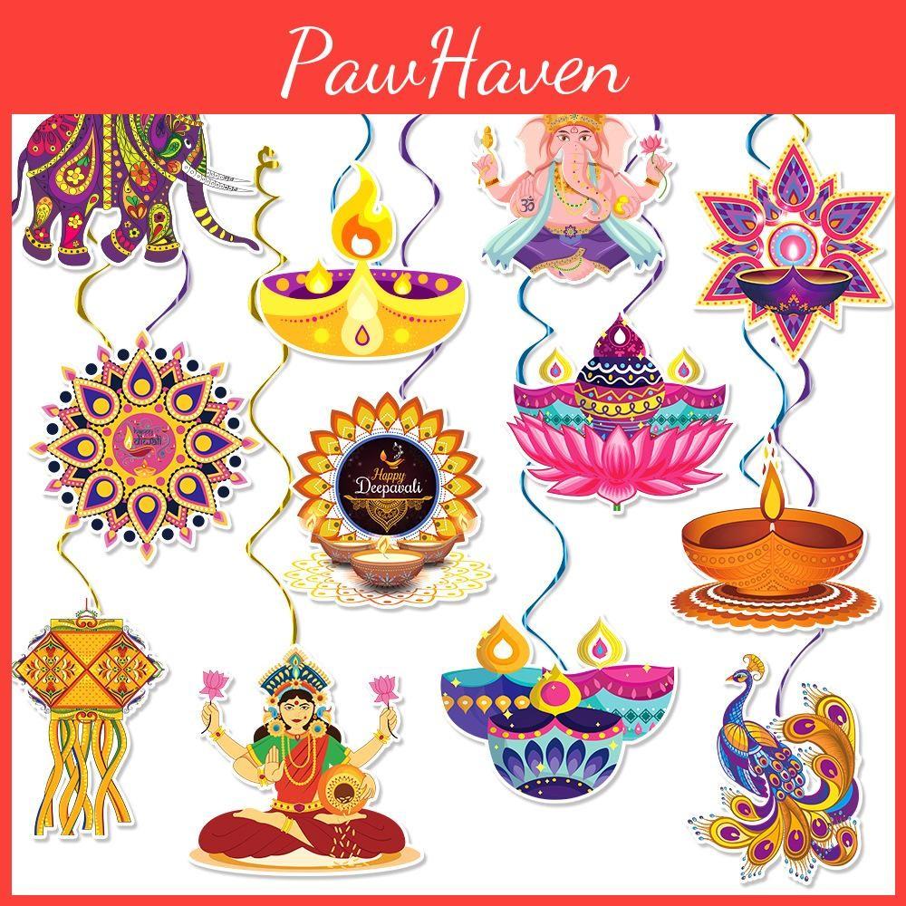 Paper Diwali Festival Hanging Decorations Elephant Paper Spiral Party Decor