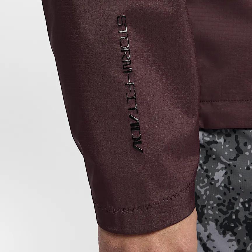 Nike Trail Series Storm-Fit Adv Casual Minimalist Hooded Hard Shell Hiking Waterproof Windproof Breathable Jacket Men Jacket Burgundy Black FZ1085-652