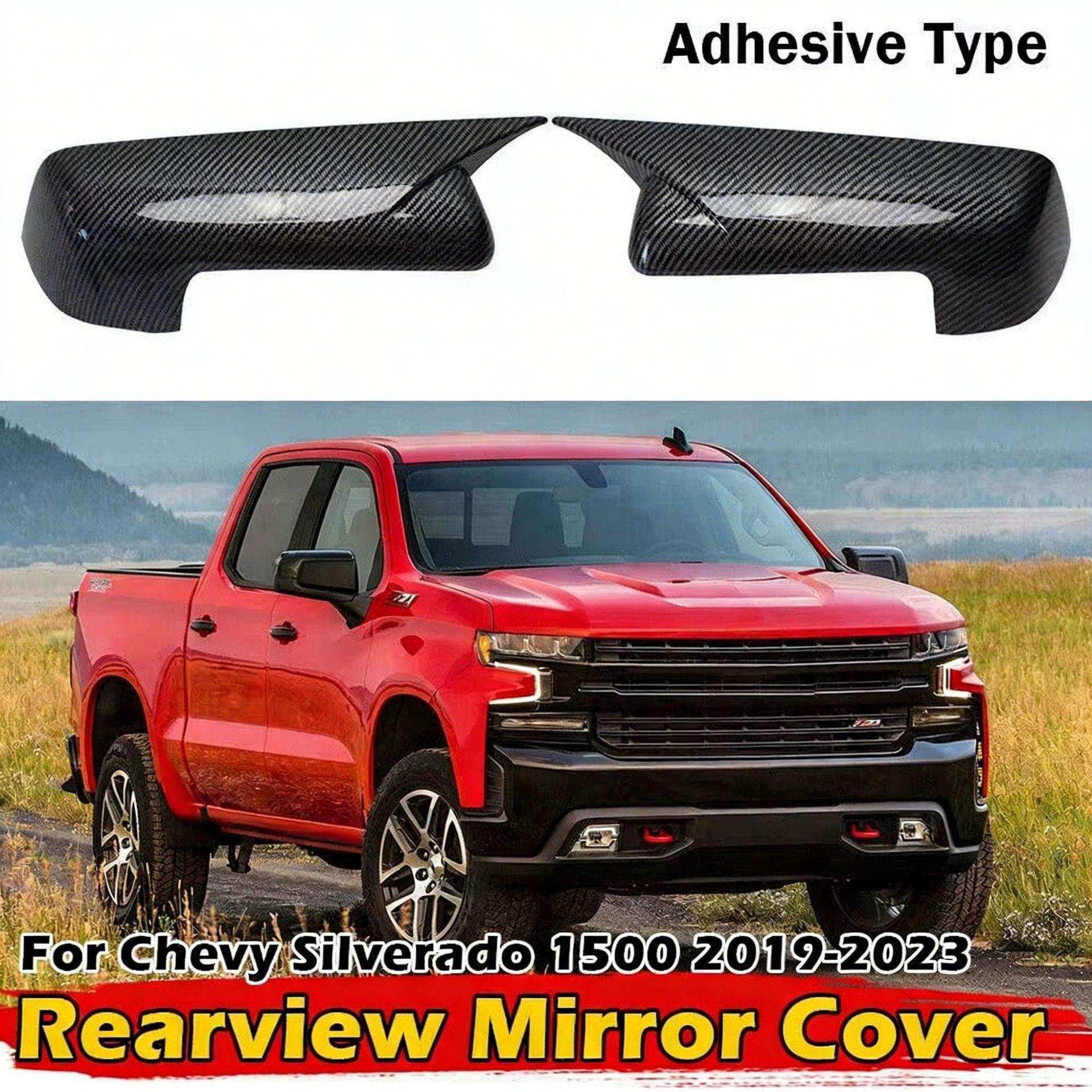 

Chevrolet Silverado 1500 Rearview Mirror Cover Shell (2019-2024) Glossy Black