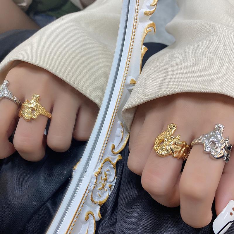 Trendy Geometric Lava Ring: Women's Fashion Influencer Style Index Finger Accessory