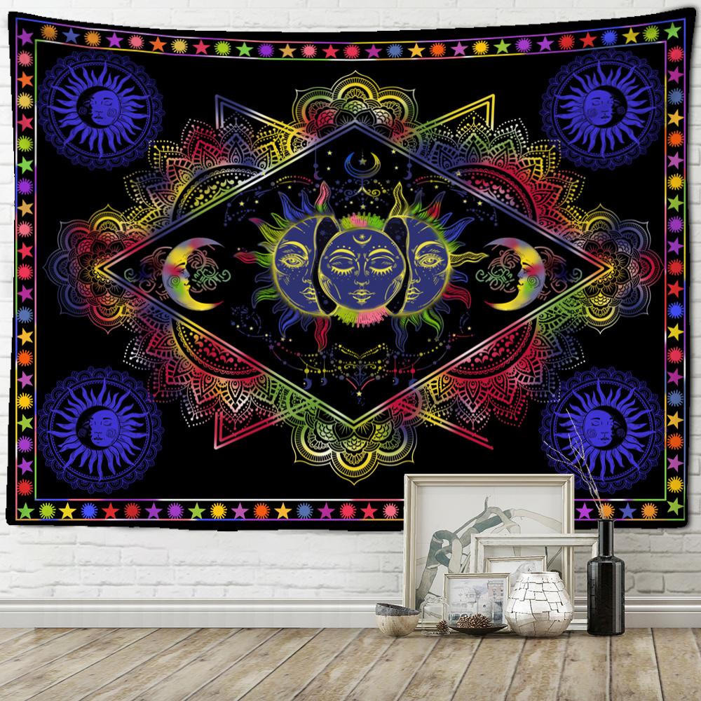 Romantischer Sonnenblumen-Astronaut Wandteppich Wandbehang Hippie Tapiz Kunst Böhmische Mystik Wohnzimmer Schlafzimmer Heimdeko