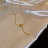 Minimalist Titanium Steel Clavicle Necklace with Pearl Pendant for Women - Versatile Cold Style Fashion Jewelry