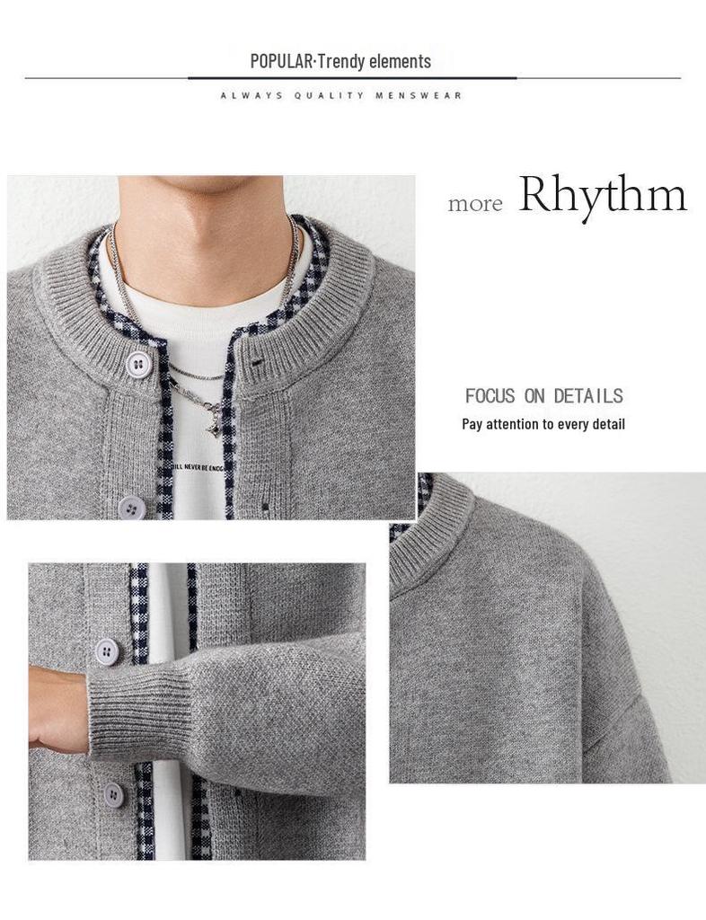 Men's Retro Autumn/Winter Button Cardigan – Trendy High-End Knitwear
