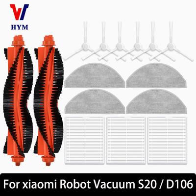 Für Xiaomi Roboter-Staubsauger S20 / D106 Zubehör Hauptseitenbürste Hepa-Filter Wischmopp Staubbeutel Ersatzteile