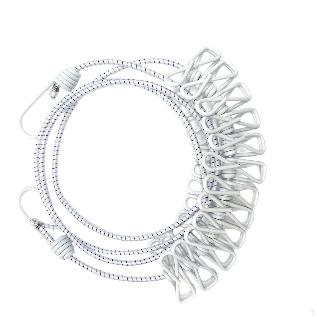 Camping-Wäscheleine zum Trocknen, elastisches Seil, winddicht, funktioneller Kleiderbügel, Reise-Wäscheleine für Camper