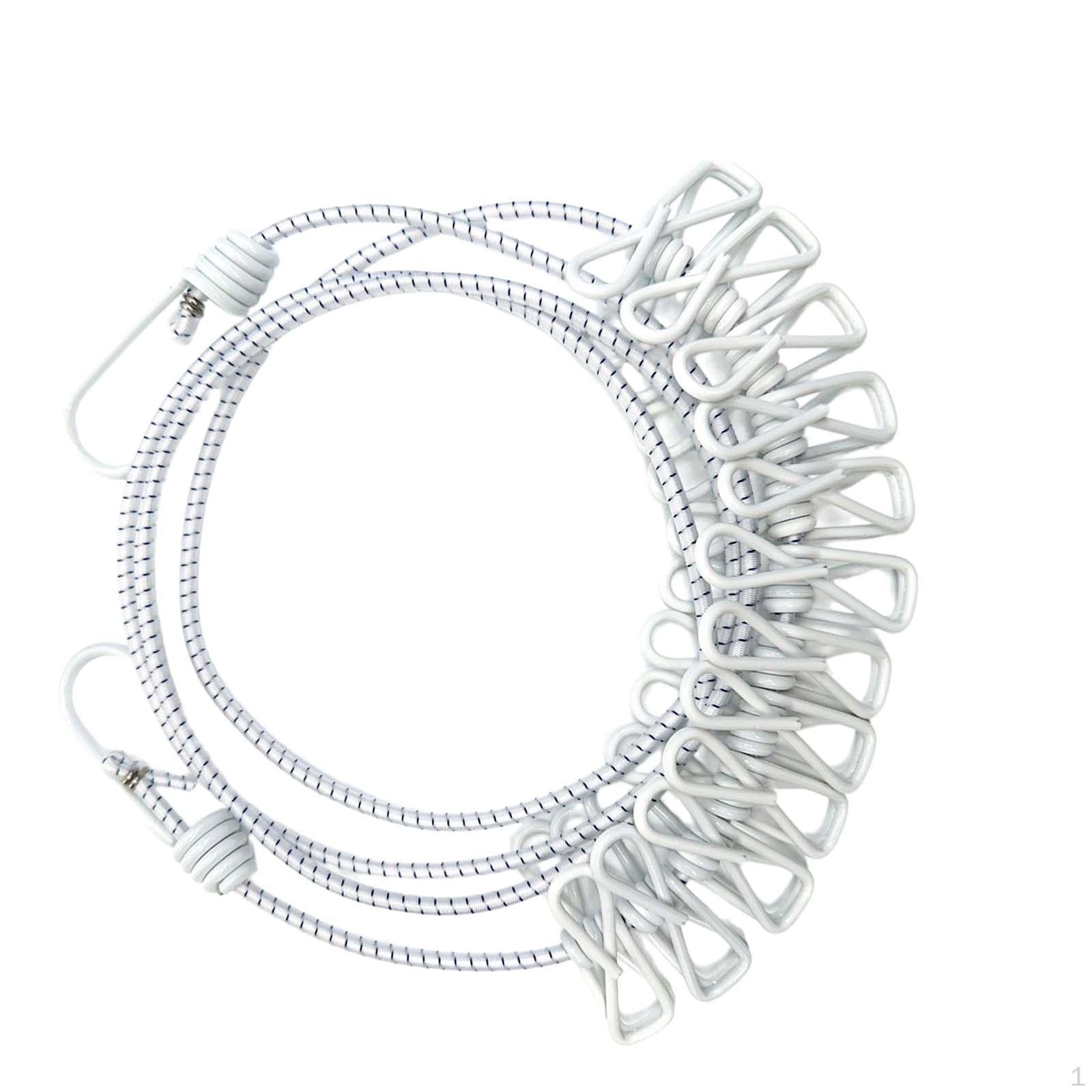 

Эластичная веревка для сушки белья для кемпинга, ветрозащитная функциональная вешалка для одежды, дорожная веревка для отдыхающих White