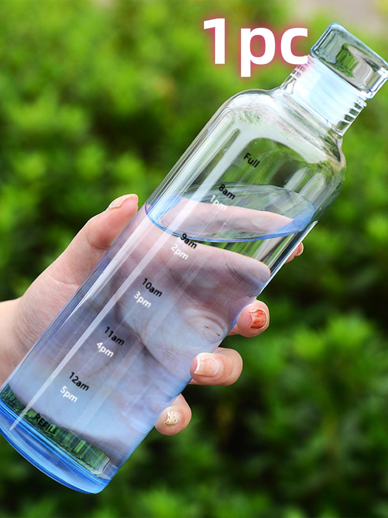 

500 мл пластиковая бутылка для воды бант прозрачные термостойкие питьевые чашки со шкалой времени для занятий спортом на открытом воздухе школьные принадлежности для питья 500ml синий