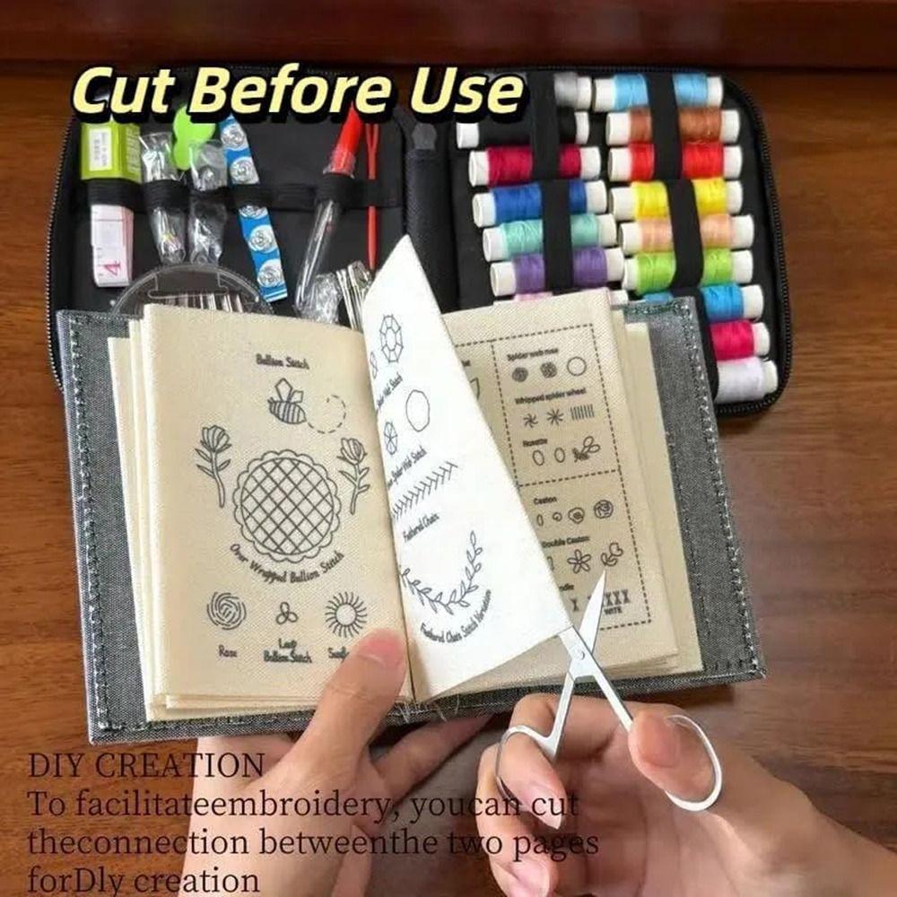 86Pcs/Set Handmade Needlework Embroidery Stitch Book Kit Embroidery Sewing Book  Craft Learning