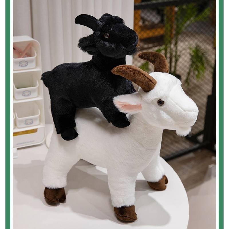 Cute New Little Goat Plush Doll Stuffed Toy Cross-border Hot Sale Black And White Sheep Zodiac Sheep Wholesale