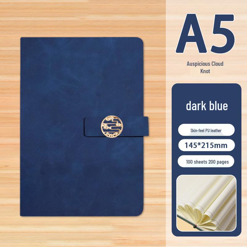 High-End Soft Leather Business Notebook with Magnetic Buckle and Custom Logo - Ideal Gift Set