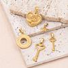 Trendy 18k PVD Gold Plated Stainless Steel Single Charm Pendant Heart Key Flower Star Design for Fashion Jewelry Necklaces