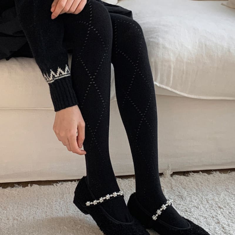 VINTAGE HOLLYWOOD Rhombus Knit Stockings_VH2511SS001M
