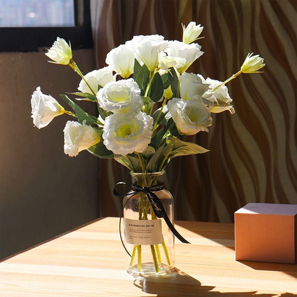 Large Size Artificial Lisianthus Flowers Artificial Flowers Simulation Design Artificial Eustoma Grandiflorum Roses