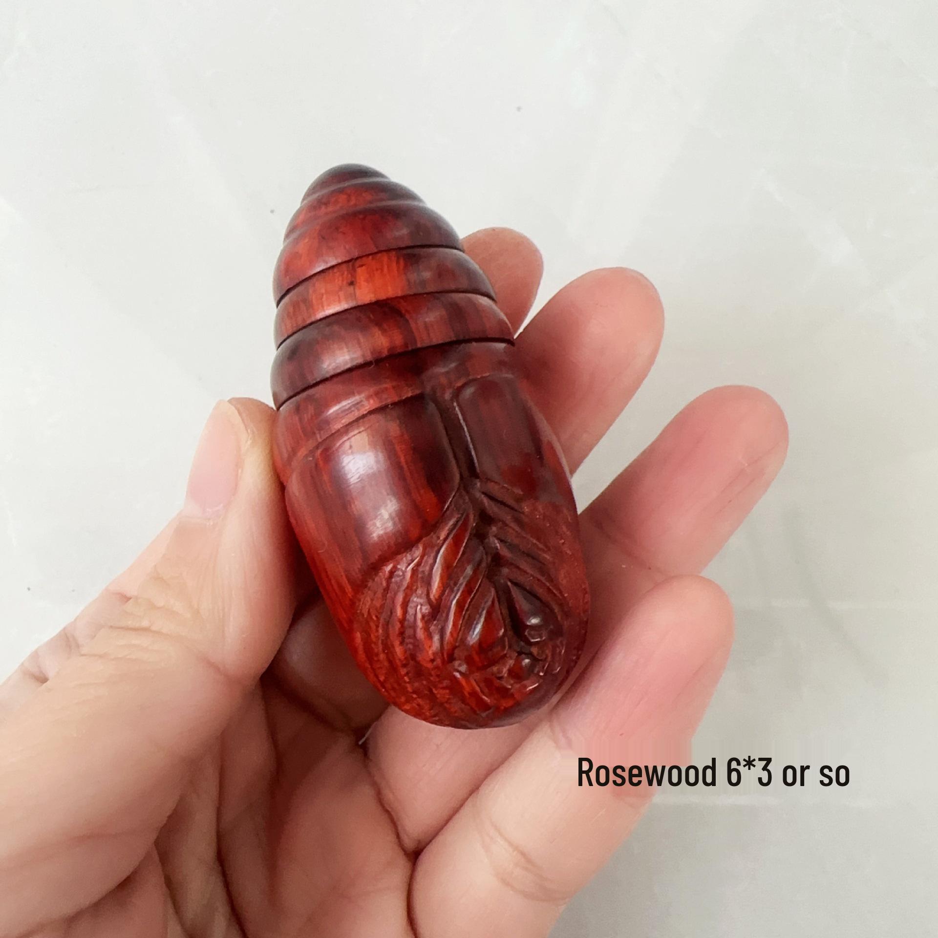 Sandalwood Silkworm Pupae Rotating Pendant – Purple Sandalwood Hand-Carved Cultural Ornament Includes Rotating Tail