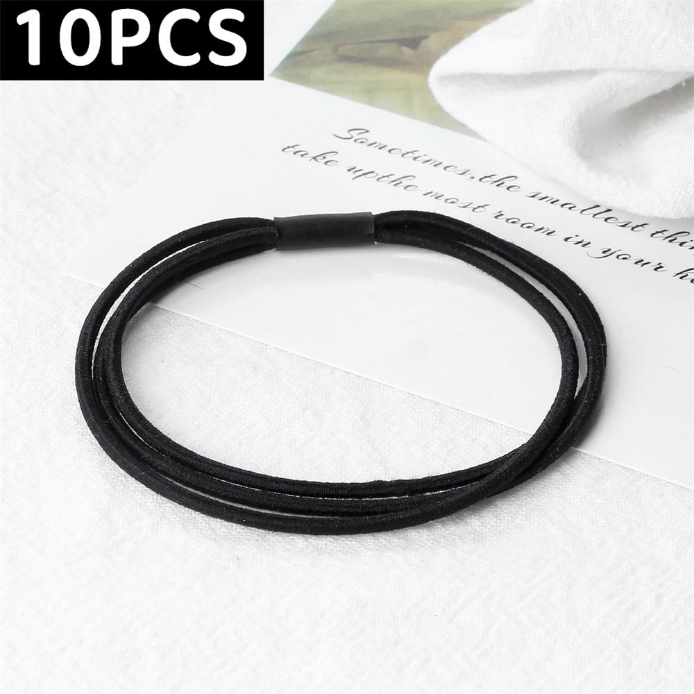 10pcs Simple Multi Loop Hair Bands Women Basic Solid Color Rubber Band Hair Accessories Headband Holder Scrunchies Gift for Girl
