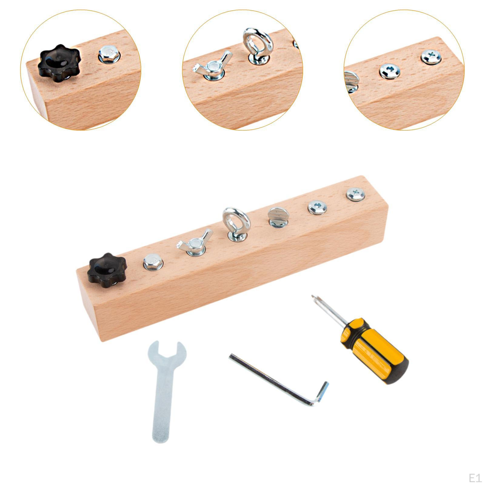 Монтессори отвертка доска набор деревянный занят развивающая игрушка путешествия — фото 2