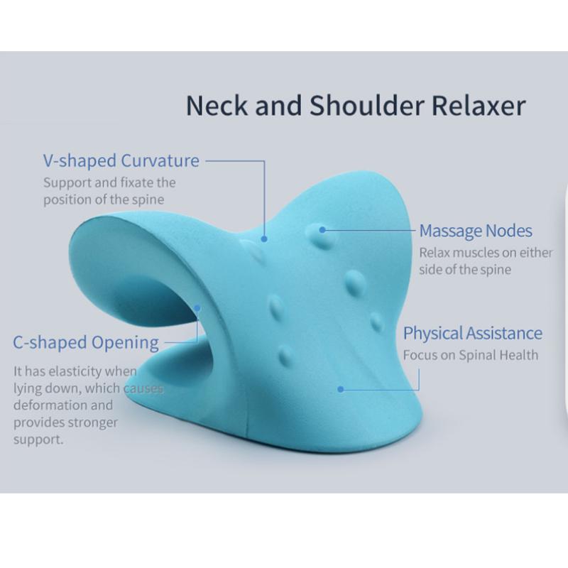 Neck Shoulder Stretcher Relaxer Cervical Chiropractic Traction Device Massage Pillow for Pain Relief Cervical Spine Alignment