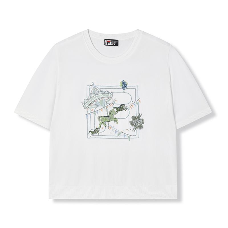 

New FILA T Shirt Women s Standard White F11W438401FWT 160/80A/S