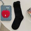 Lady Spring Solid Color Lace Pleated Bubble Mouth Tube Pile Pile Socks