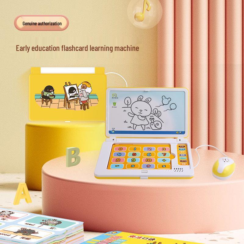 Kid's Learning Laptop Toy: Early Education Computer with Card Slot