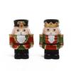 Mini Decorative Christmas Nutcracker Resin Painted Crafts Home Decor Candlelight Dinner Candlestick Stand Candle Holder