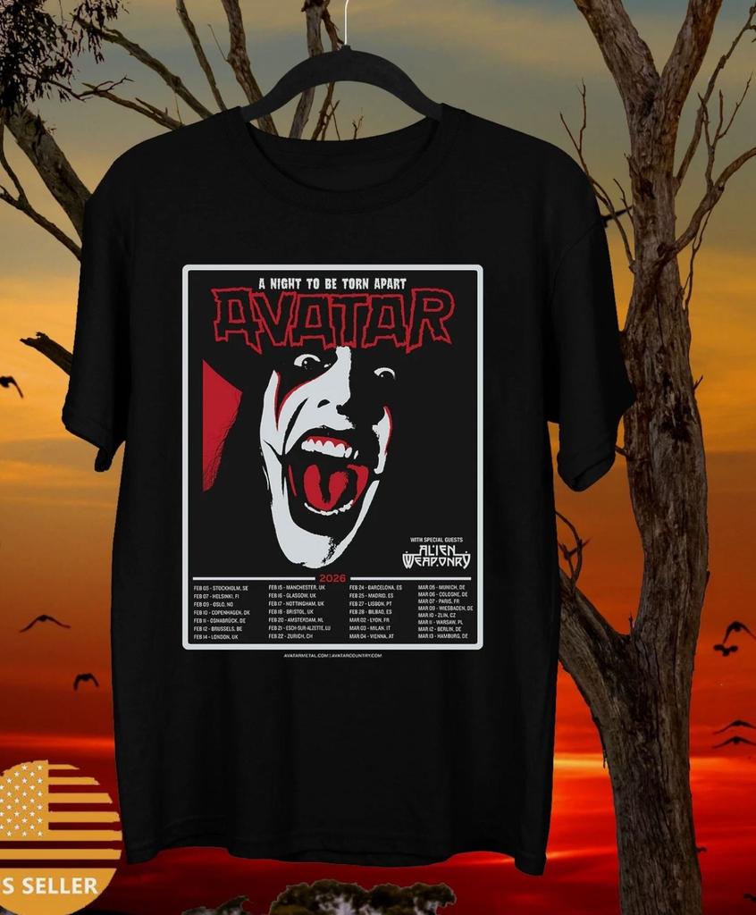 Camiseta Avatar Band A Night To Be Torn Apart Tour 2026 Talla Completa S-4XL