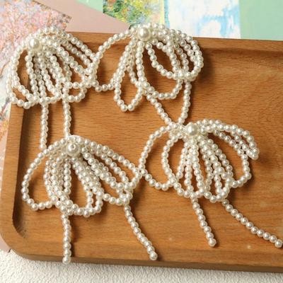 2 szt. Elegancki Perłowy Kokardkowy Charms do Wyrobu Biżuterii Ozdoba Klamry do Butów DIYs Brelok Naszyjnik Kolczyki Akcesoria