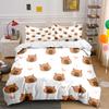 Cute Bear and Heart Pattern Bedding Set Bedding Set (1 Duvet Cover, 2 Pillowcases, Duvet Not Included)