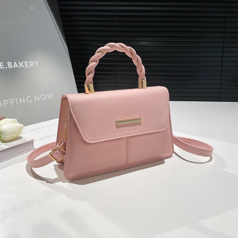 Texture  Summer New Simple Casual Solid Color Shoulder Messenger Bag Versatile Temperament Portable Small Square Bag