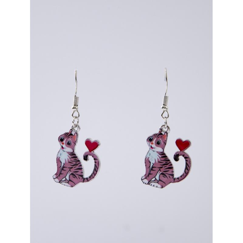 Love Cat Alloy Earrings - Cute and Stylish