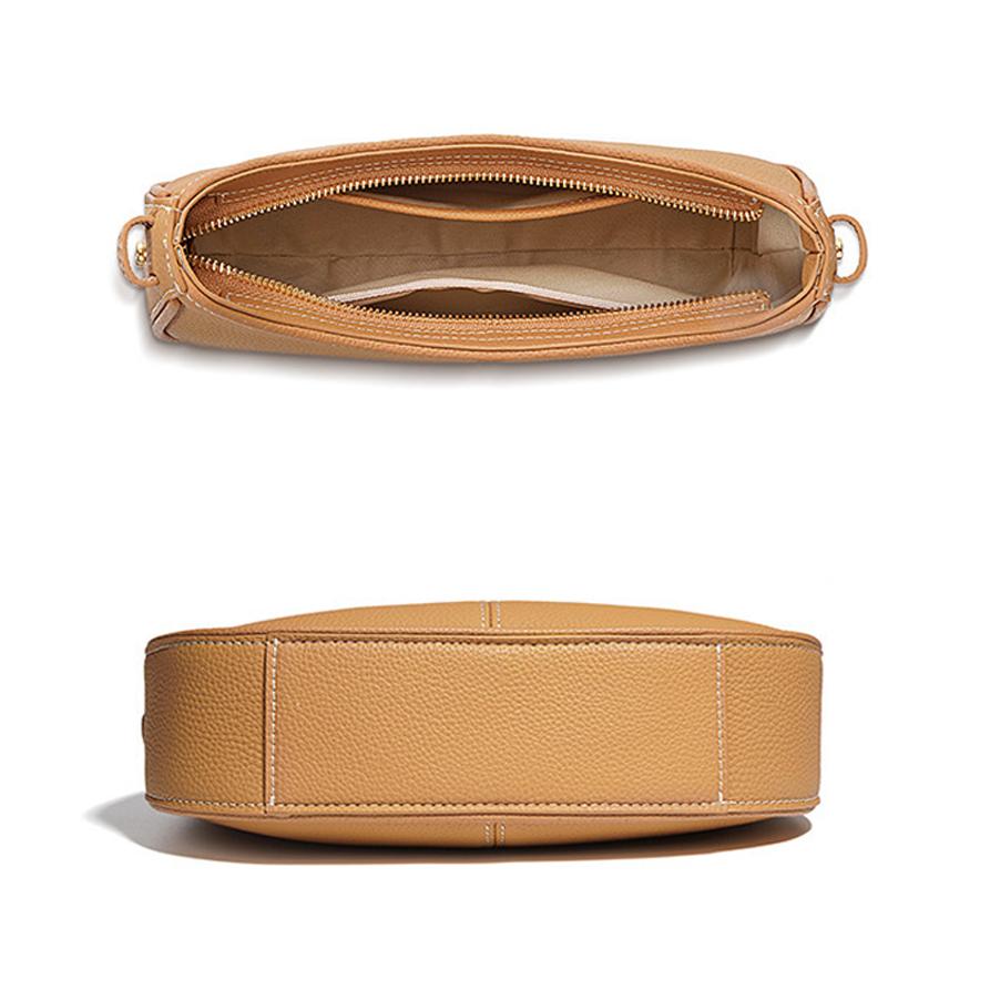 Half Moon Women's leather underarm bags solid color underarm bag for ladies casual shoulder bag