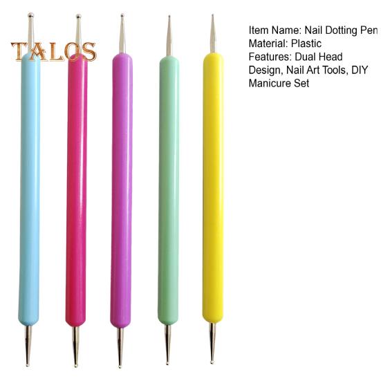 5Pcs/Set Nail Dotting Pen Dual Head Embossing Pen Pattern Tracing Stylus Nail Art Tools for DIY Manicure