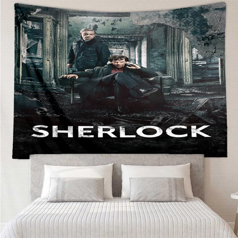 Sherlock Holmes Print Tapestry, Backdrop, Easy Setup, Ideal for Bedroom, Office & Living Room, with Aesthetic Wall Hanging Decor.