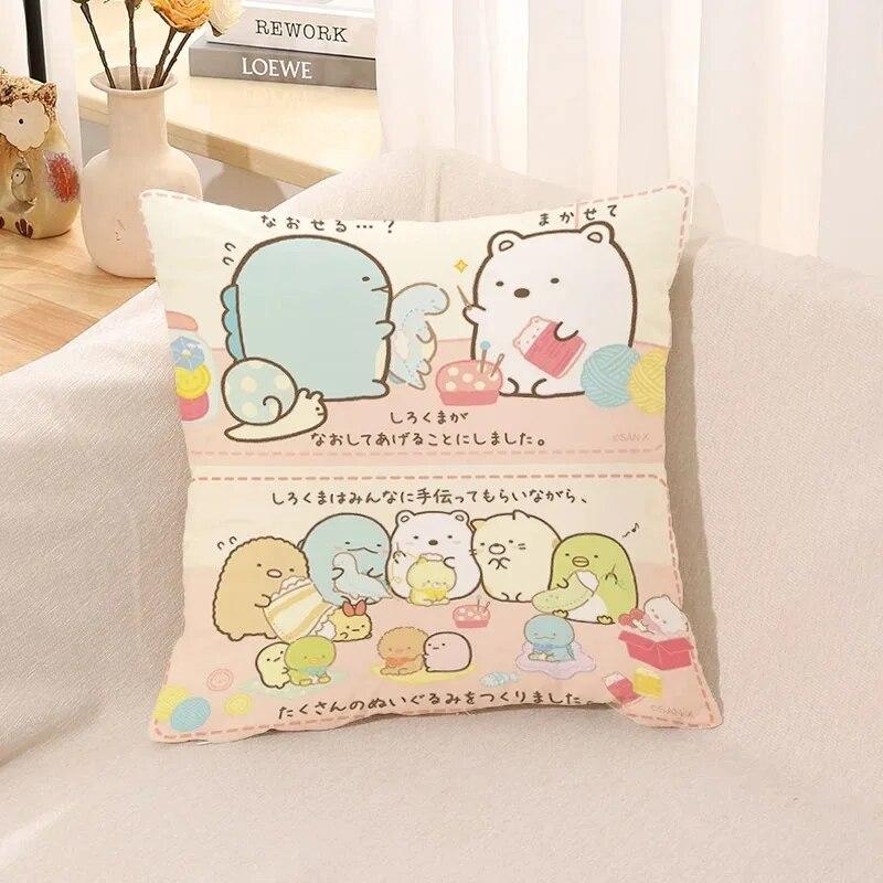 45x45cm cute cartoon print pillow case living room sofa office cushion cover home decoration children's gift