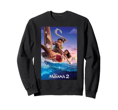 Disney Moana 2: Išvykimas Oficialus filmo anonsinis plakatas Logotipas Megztinis