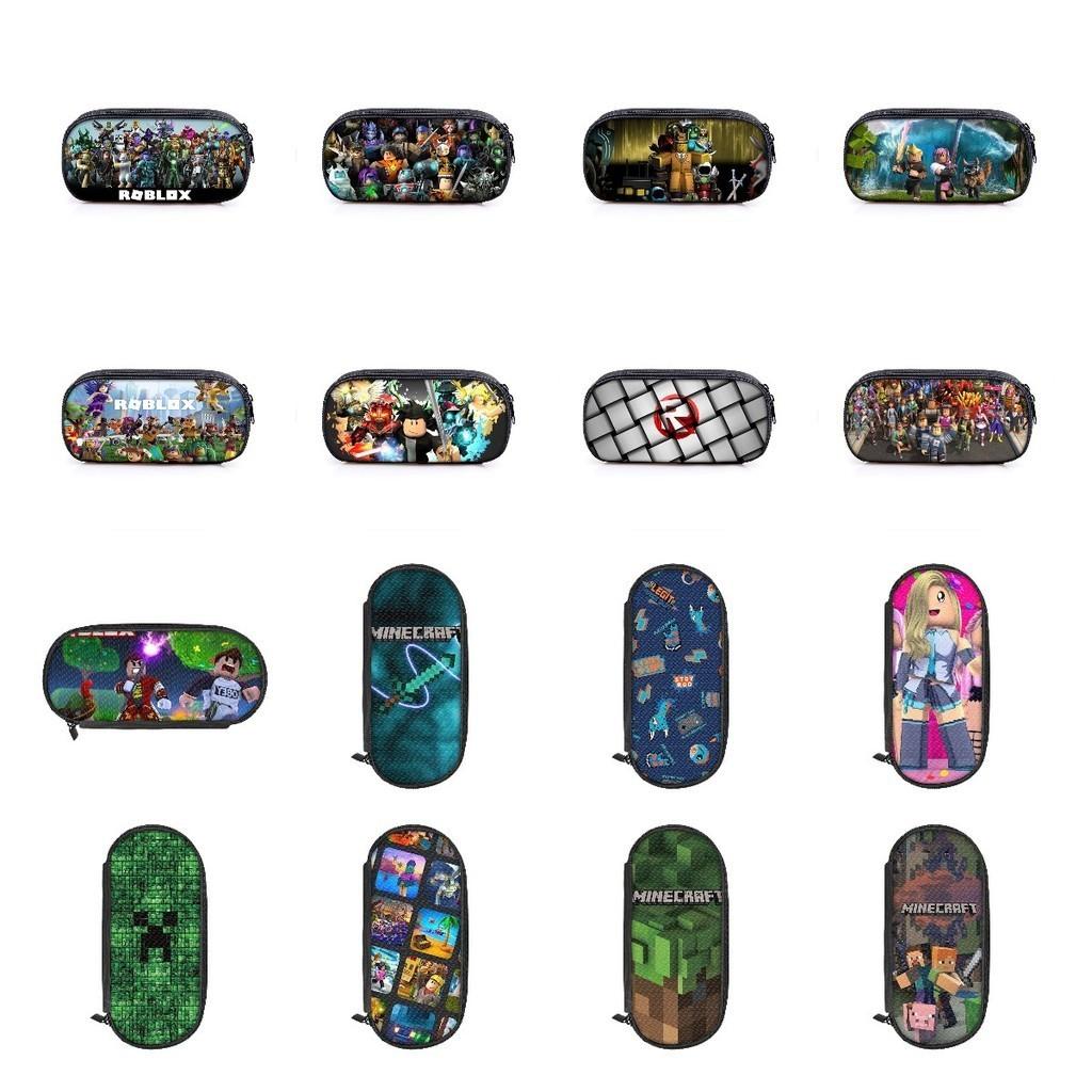 Vibrant Roblox Single Layer Pencil Case Durable Polyester Rectangular Kids Stationery Bag