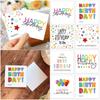 50PCS Creative Colorful Happy Birthday Cards Paper Sqaure Greeting Cards Blank Back Balloon Dots Pattern Message Cards Package