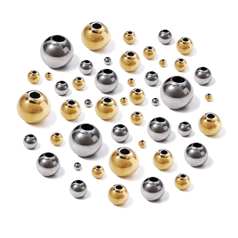10-100Pcs 2-10mm High Quality Stainless Steel Beads For Jewelry Making Loose Spacer Round Beads DIY Bracelet Necklace Wholesale
