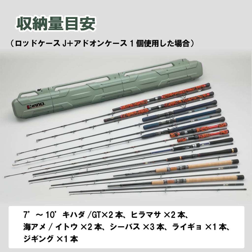 CARMATE INNO Rod Case J Option Length Adjustable Smoke Green IF46SG Add-on