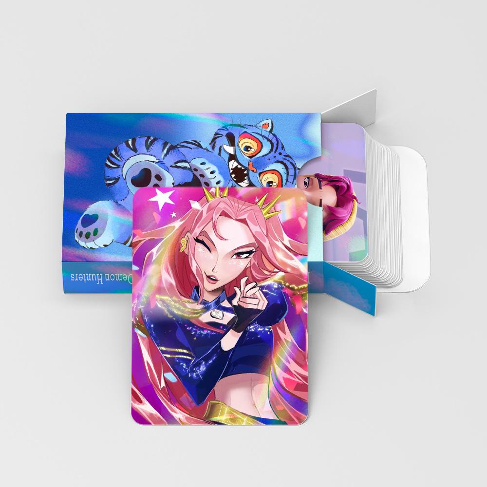 30PCS Anime Kpop Demon Hunter Girl Group Collectible Game Double-sided Laser Card Collectible Set for Fans Holographic Cards Toy