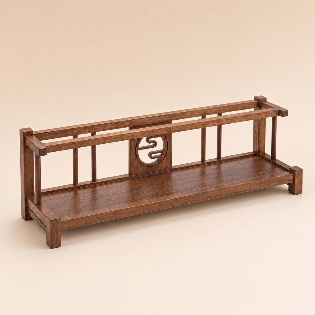 Wooden Display Rack Traditional Tea Table Organizer Decorative Set for Meditation Room