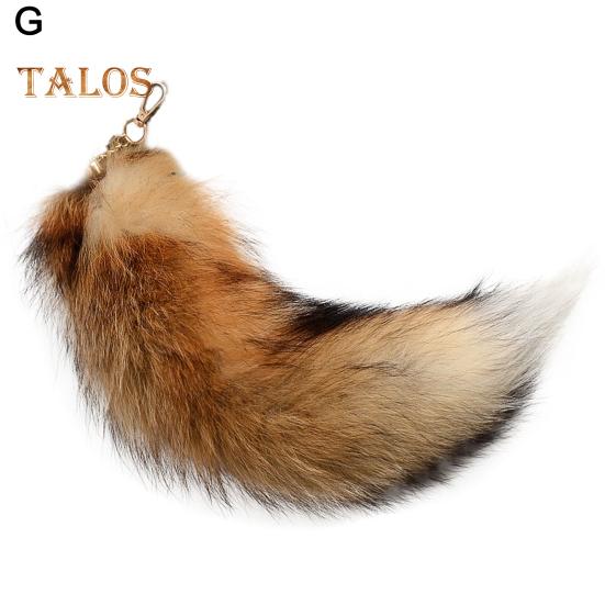 Fuskrävsvans Nyckelring Hänge Handgjord Fuskpäls Svans Cosplay Renässans Furry Svans Handväsketillbehör