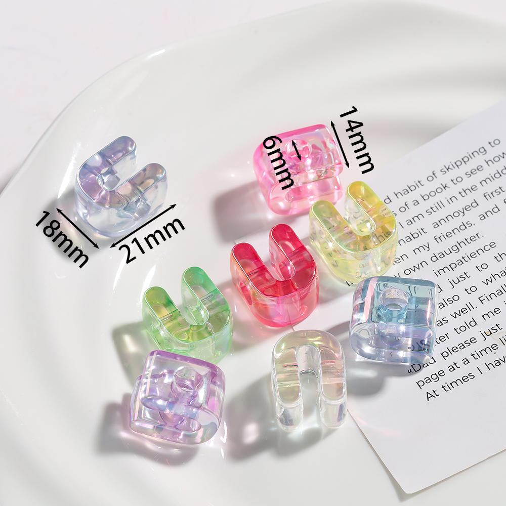 5pcs Transparent Acrylic Letter Beads Random Mixed A-Z Alphabet Spacer Beads for DIY Bracelet Necklace Jewelry Making Findings