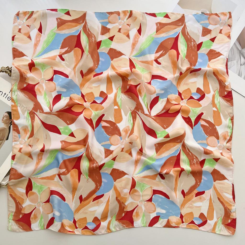 Spring and Summer Graffiti Flowers 71 * 71 Square Scarf Travel Sunscreen Headscarf Practical High-end Scarf for Mother
