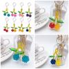 Colorful Phone Lanyard Beaded Wrist Strap Cherry Phone Charm DIY Handmade Keychain Imitation Crystal Jewelry Accessory