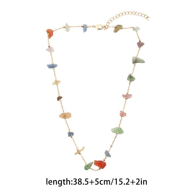 Bohemian Acrylic Bead Charm Necklace Fashion Crystal Irregular Stone Clavicle Chain Bracelets Handmade Jewelry for Women