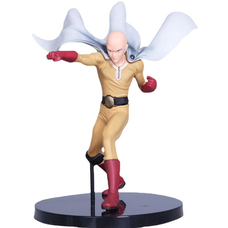 14CM Anime Figure ONE PUNCH-MAN Saitama Fighting Standing Figure Toy PVC Peripheral Collectible Small Sculpture Table Decoration
