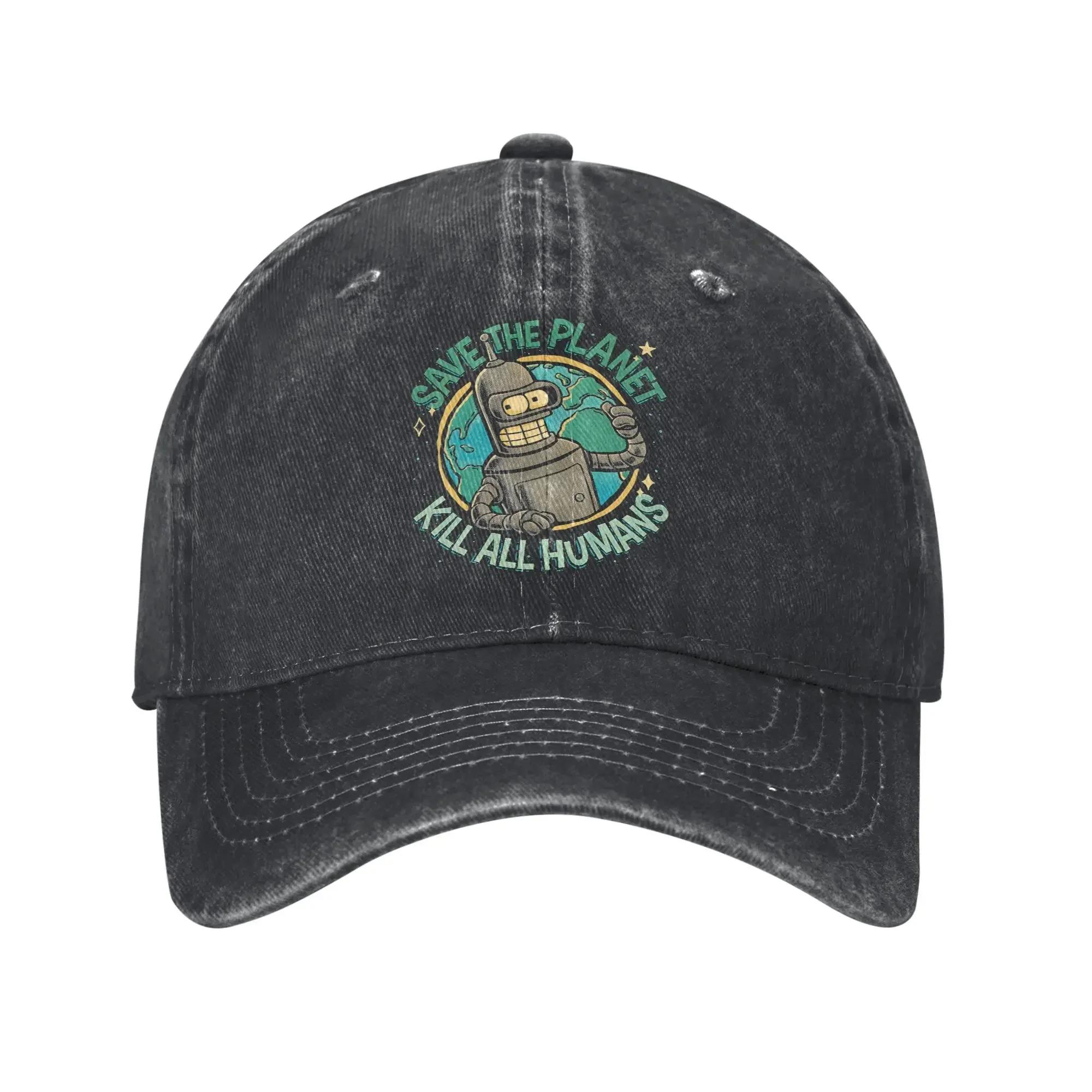 

Бейсболка Bendered Save the Planet Kill All Humans Винтажная Потертая Стиранная Мультяшная Snapback Унисекс Для Активного Отдыха и Путешествий Мягкие Кепки Adjustable