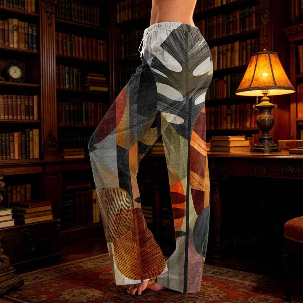Women's Casual, Fashionable, Retro-print Loose-fitting Loungewear Pajamas