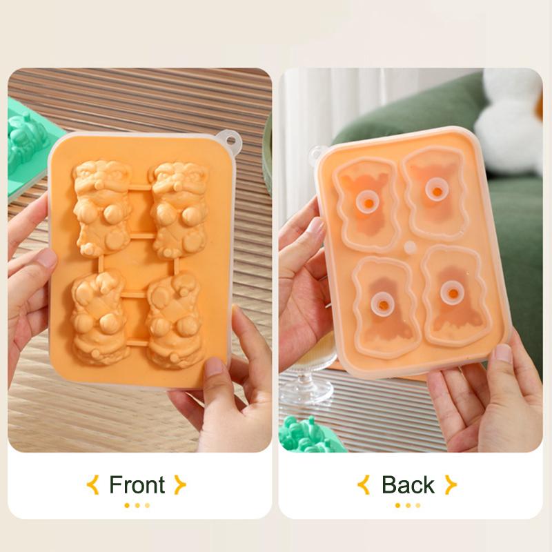 Løve Iskubeform Løve Pagode Silikonform Isgitter Kaffe Melk Te Kjøleverktøy Tegneserie Iskubeformer Kjøkkenredskaper